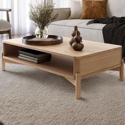 Mesa de Centro Nira Retangular Madeira Maciça 102CM Marrom Mpozenato