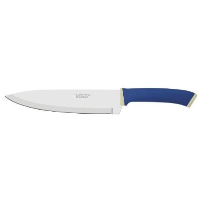 Faca Chef Tramontina Felice 8 Polegadas Aço Inox Cabo Polipropileno Azul
