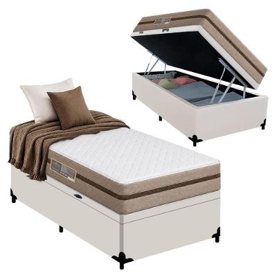 Cama Box com Baú Solteiro Bioclassic Molas Ensacadas Tecido Branco Royal Sleep 88CM