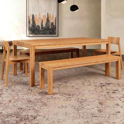 Conjunto de Mesa e Bancos Floris 4 Lugares com Cadeiras Rustic 180CM Mpozenato