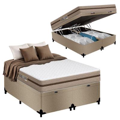 Cama Box com Baú Casal Bioclassic Molas Ensacadas Suede Bege Royal Sleep 138CM