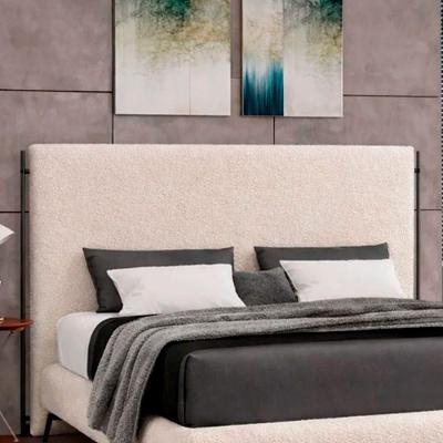 Cabeceira Almeria Casal no Estrado MDF Bouclé Off White Sallar Home 158CM