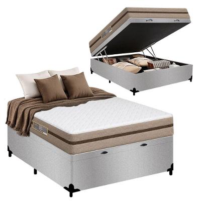 Cama Box com Baú Casal Bioclassic Molas Ensacadas Suede Cinza Royal Sleep 138CM