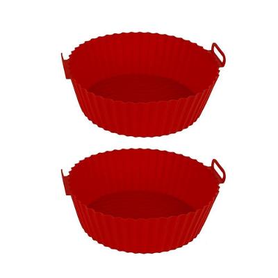 Forma para Airfryer Kit 2 Peças Silicone Resistente Antiaderente 16cm Vermelho Aquilae
