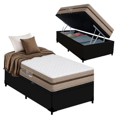 Cama Box com Baú Solteiro Bioclassic Molas Ensacadas Tecido Sintético Branco Royal Sleep 88CM