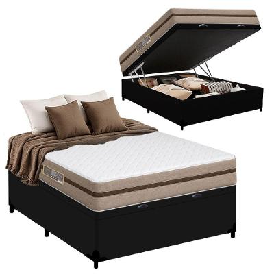 Cama Box com Baú Casal Bioclassic Molas Ensacadas Preto Royal Sleep 138CM