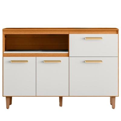 Balcão com Tampo Sicília 3 Portas 1 Gaveta MDP 120CM Café Poliman