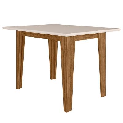 Mesa de Jantar Kate 4 Lugares Retangular MDP Off White Poliman Móveis
