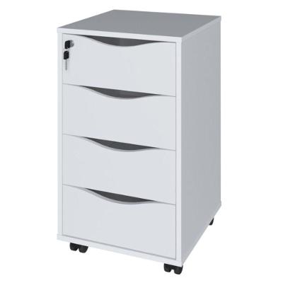 Gaveteiro Bit Moderno 4 Gavetas MDP com Rodízios Branco Artany