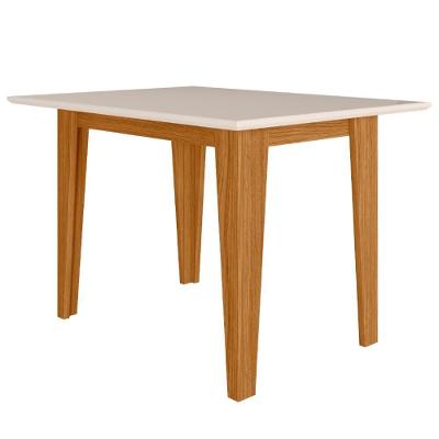 Mesa de Jantar Kate 4 Lugares Retangular MDP Off White Poliman Móveis