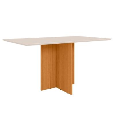 Mesa de Jantar Helo 6 Lugares Retangular MDP Off White Poliman Móveis 160CM