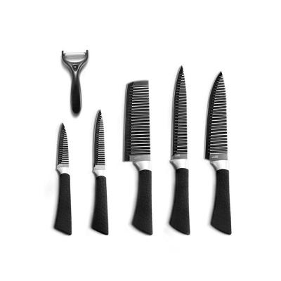 Conjunto 6 Facas para Churrasco em Aço Inoxidável com Funções Diferentes para Cozinha Preto Aquilae