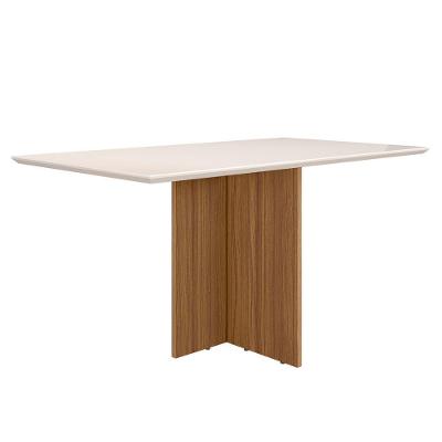 Mesa de Jantar Helo 6 Lugares Retangular MDP Off White Poliman Móveis