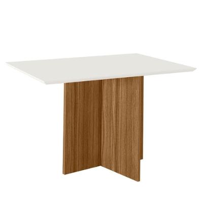 Mesa de Jantar Helo 4 Lugares Quadrada MDP Off White Poliman Móveis 120CM