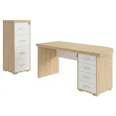 Mesa Escritório com Armário Arquivo Executivo 4 Gavetas MDP 180CM Artany