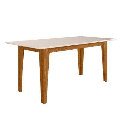 Mesa de Jantar Liz 6 Lugares Retangular MDP Off White Poliman Móveis