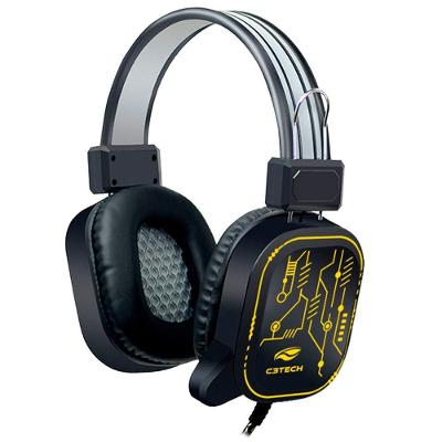Headset Gamer C3tech PH-G320BKV2 USB 2.0 com Iluminação Multicores Compatível com PC Preto