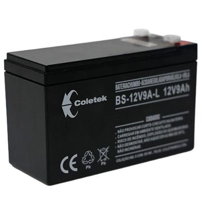 Bateria Coletek BS-12V9A para Nobreak Selada VRLA AGM Preto 12V 9AH