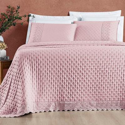 Cobre Leito Nobless King 03 Peças - Rosa Blush