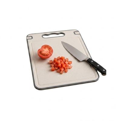 Tábua de Corte Bege Plástico e Metal Dupla Face para Cozinha Top Rio Comercial 36CM