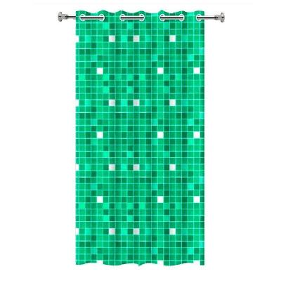 Cortina de Box Pastilha com Ilhós Protege Banheiro Verde Vida Pratika 138CM