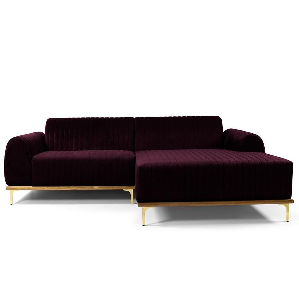 Sofá 5 Lugares Com Chaise Molino 320 Cm Roxo Grape C-292 - 3