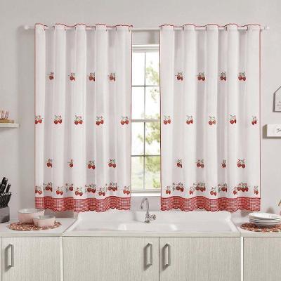 Cortina Doce Lar em Voil 200CM X 140CM Poliéster Bordado Roxo Vilela Enxovais 2 Folhas