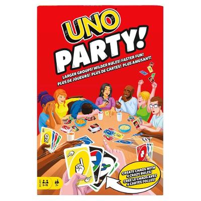 Jogo de Cartas Uno Party com Regras Especiais para Grupos Grandes Amarelo Mattel