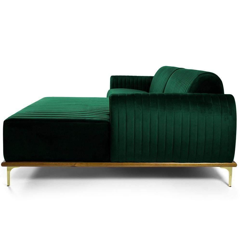 Sofá 5 Lugares Com Chaise Molino 300 Cm Verde Musgo C-303 - 2