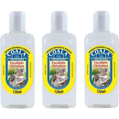 Kit 3 Desinfetante Concentrado De Ambiente Coala Citriodora 120ml