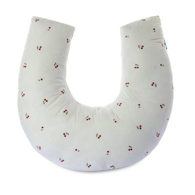 Almofada de Amamentação Baby com Enchimento Removível em Silicone Percal 200 Fios Branco Cerejinha