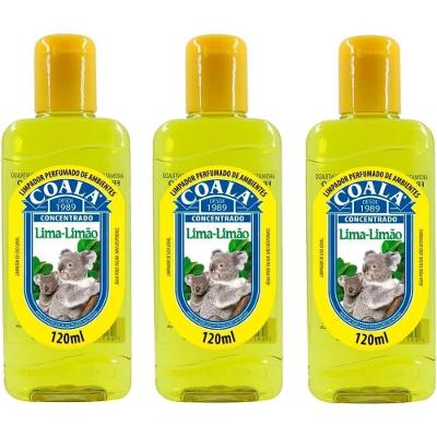 Kit 3 Desinfetante Concentrado De Ambiente Coala Lima Limão 120ml
