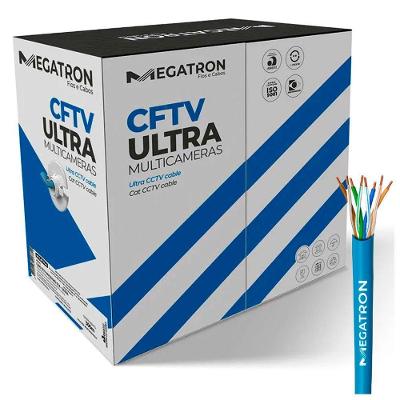 Cabo Lan Utp Cftv Ultra 4 Pares 24 AWG 100 Mhz CMX Azul Megatron