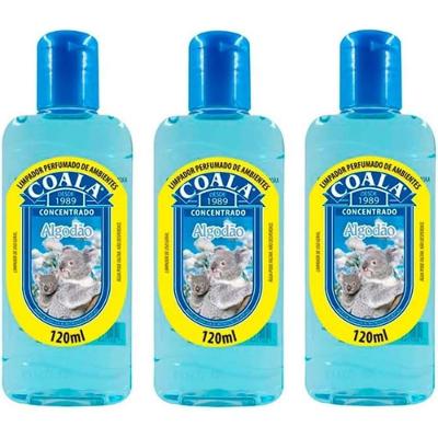 Kit 3 Desinfetante Concentrado De Ambiente Coala Algodão 120ml