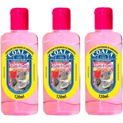 Kit 3 Desinfetante Concentrado De Ambiente Coala Tutti Frutti 120ml