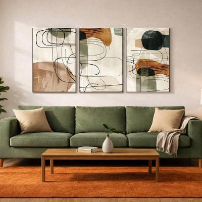 Quadro Decorativo Boho Retangular 40x60CM em MDF com Madeira Maciça Preto Soleil Home Decor