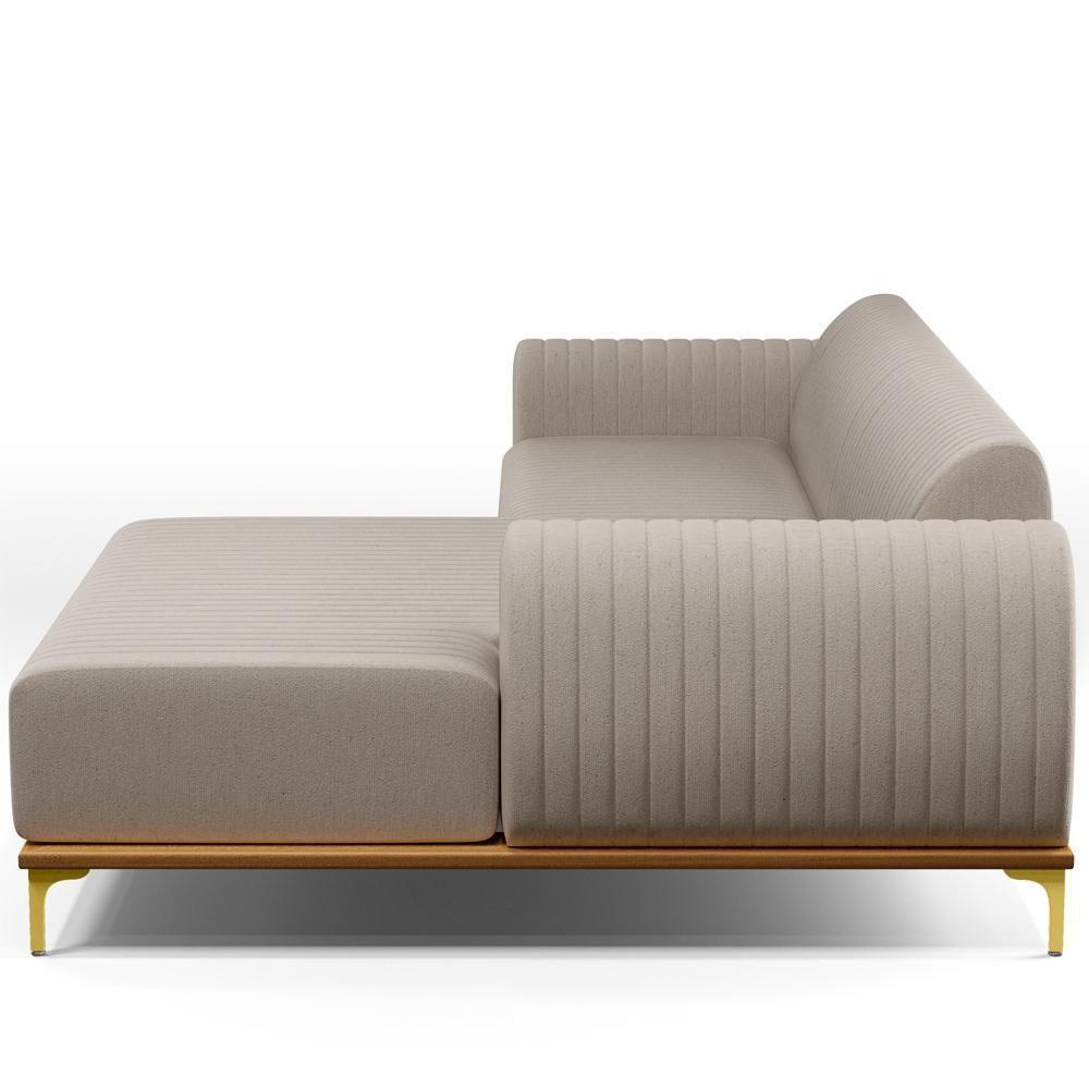 Sofá 5 Lugares Com Chaise De Estar Molino 320cm Bege C-107 - 3