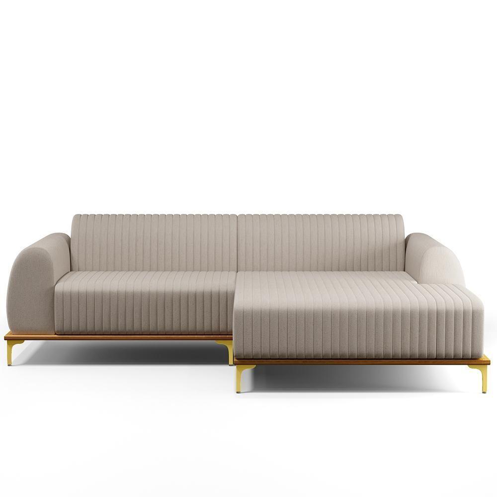 Sofá 5 Lugares Com Chaise De Estar Molino 320cm Bege C-107 - 4