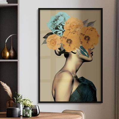 Quadro Decorativo Flores Que Vibram Retangular 60x90CM em Madeira Maciça Preto Soleil Home Decor