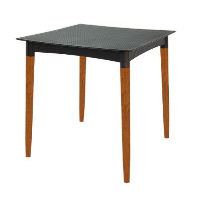 Mesa Laura Rattan 4 Lugares Quadrada Plástico 70CM Preto Tramontina