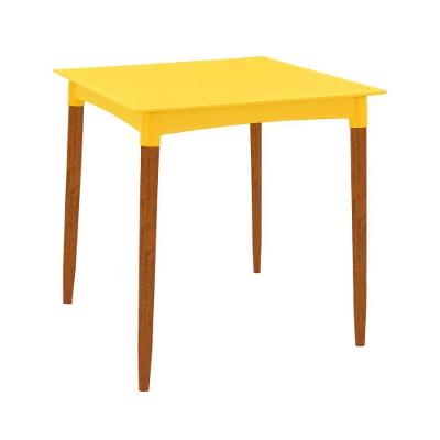 Mesa de Jantar Laura 4 Lugares Quadrada Rattan Polipropileno 70CM Amarelo Tramontina