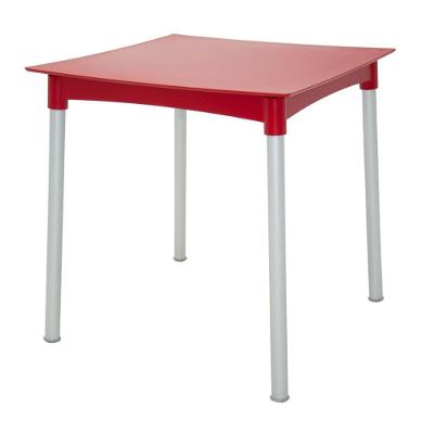Mesa Diana 4 Lugares Quadrada Tampo Plástico 70CM Vermelho com Pernas Alumínio Tramontina