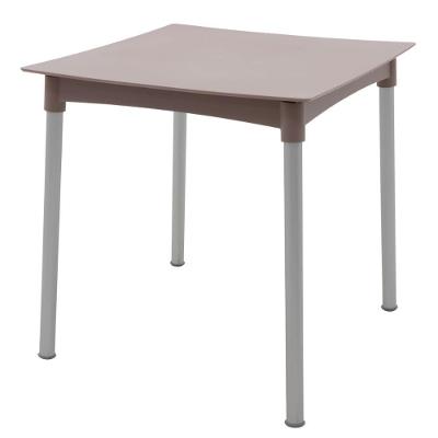 Mesa Diana 4 Lugares Quadrada Tampo Plástico 70CM Camurça Café Tramontina