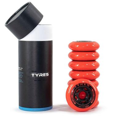 Jogo de Rodas para Patins Tyres Technology com Performance e Conforto Laranja HD Inline 80MM
