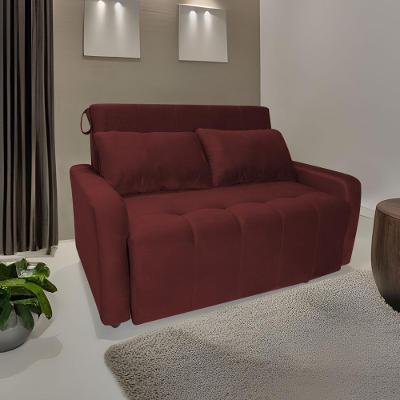 Sofá Cama Para Sala De Estar Amora New Veludo Matrix - Vinho Vinho