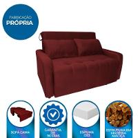 Sofá Cama Para Sala De Estar Amora New Veludo Matrix - Vinho Vinho - 2