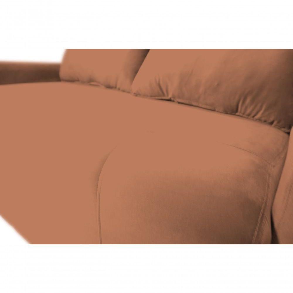 Sofá Cama Para Sala De Estar Amora New Veludo Matrix - Cobre Cobre - 4