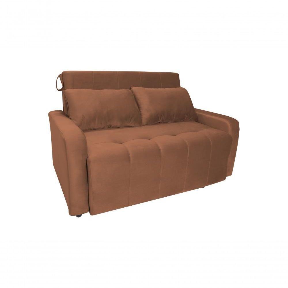 Sofá Cama Para Sala De Estar Amora New Veludo Matrix - Cobre Cobre - 8