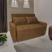 Sofá Cama Para Sala De Estar Amora New Veludo Matrix - Cobre Cobre - 1