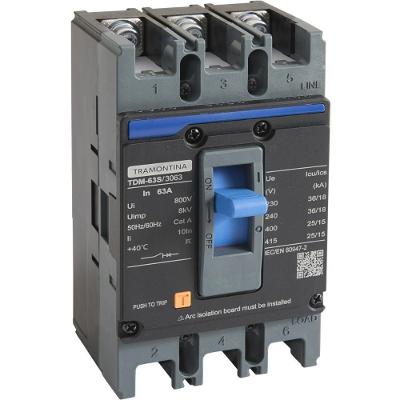 Caixa Moldada Tramontina TDM 63S 3063 3P 63A 36kA Bivolt Proteção Cinza